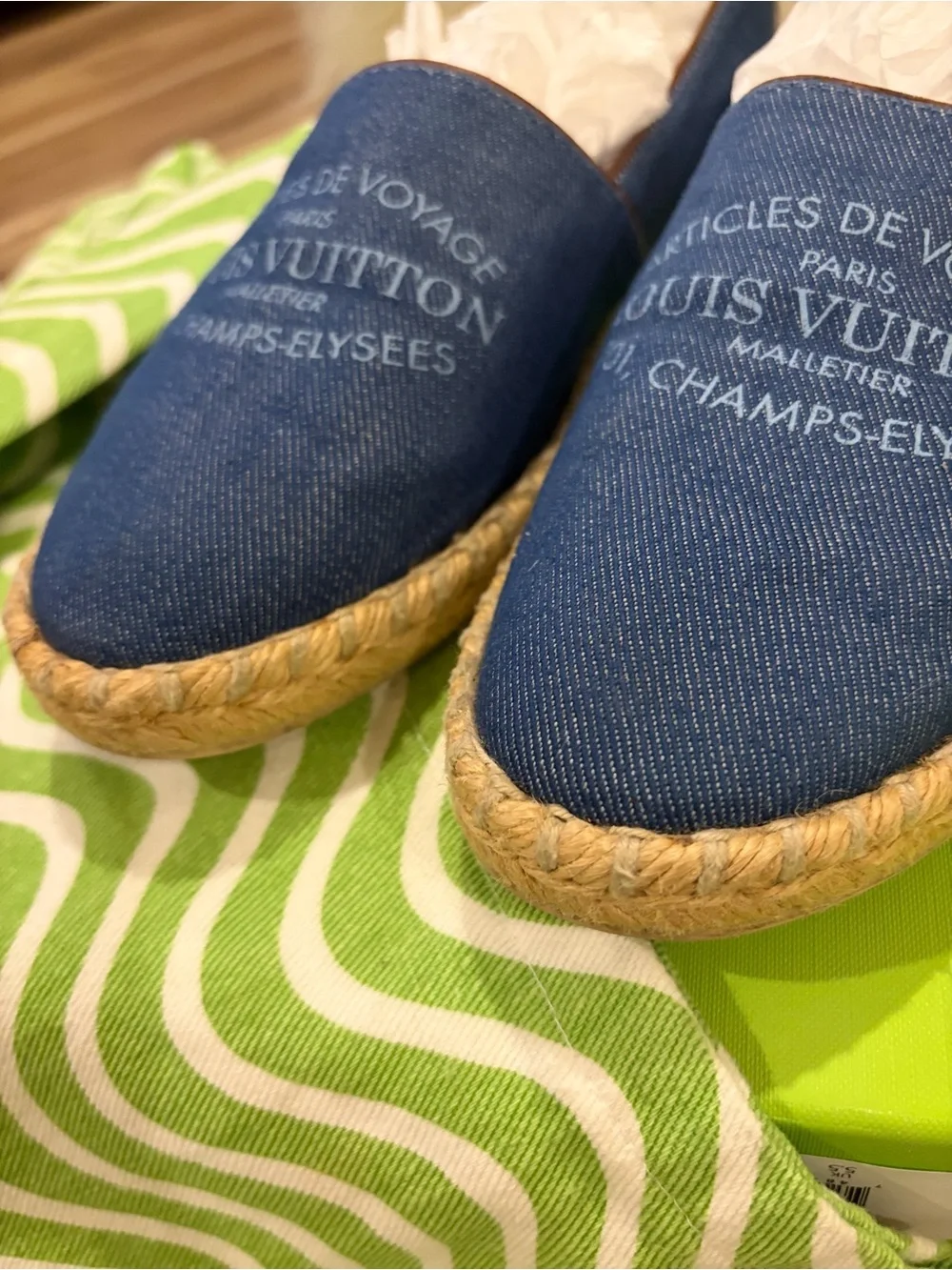 Louis Vuitton Denim Espadrilles in Navy Blue